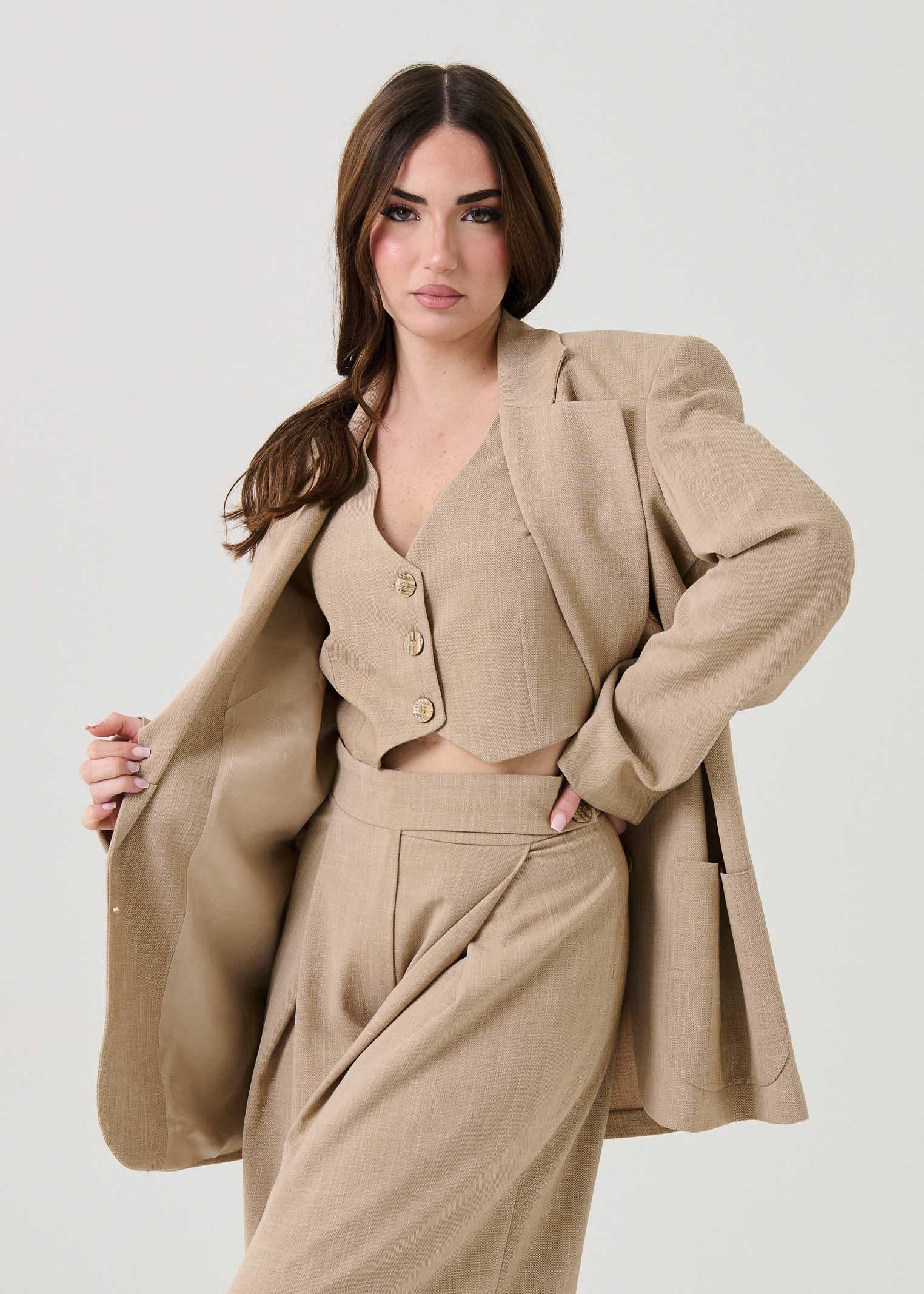 Giacca monopetto "Seul" Bohemian Vì beige - Image 3