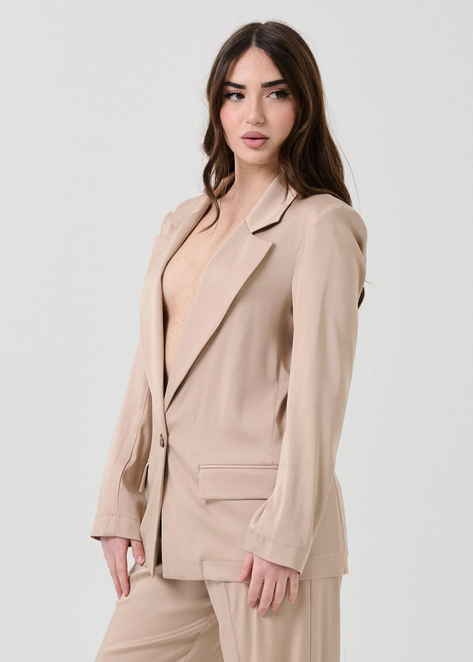 Giacca over Armoire beige monopetto - Image 2