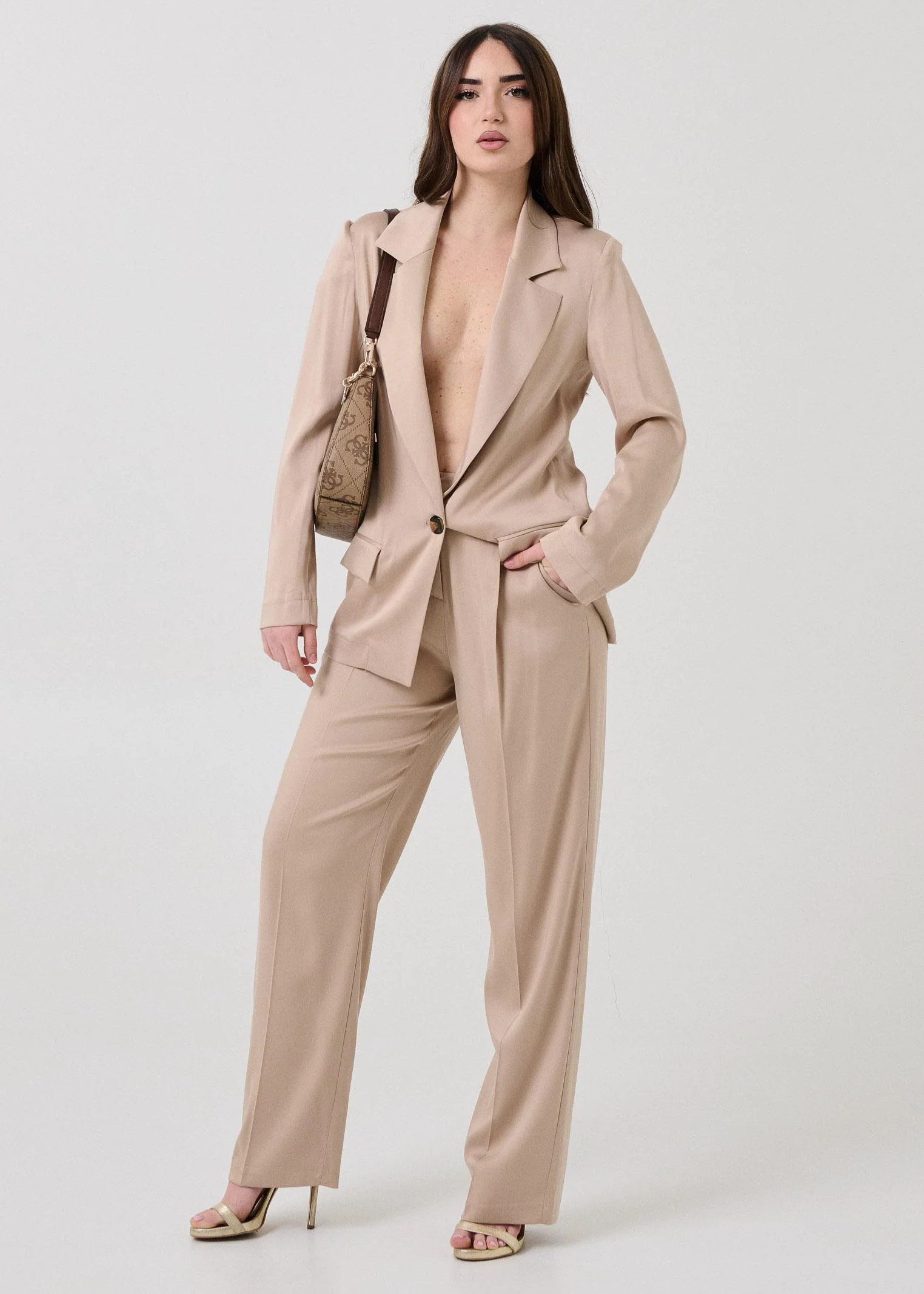 Giacca over Armoire beige monopetto - Image 4