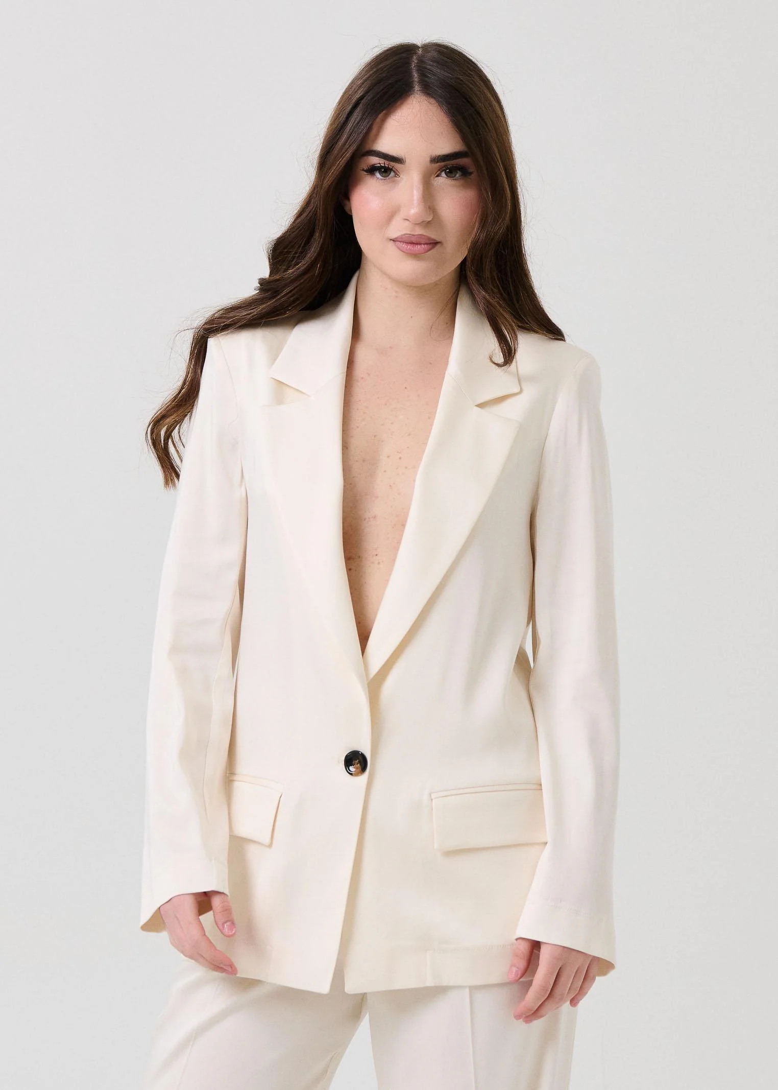 Giacca over Armoire bianco monopetto