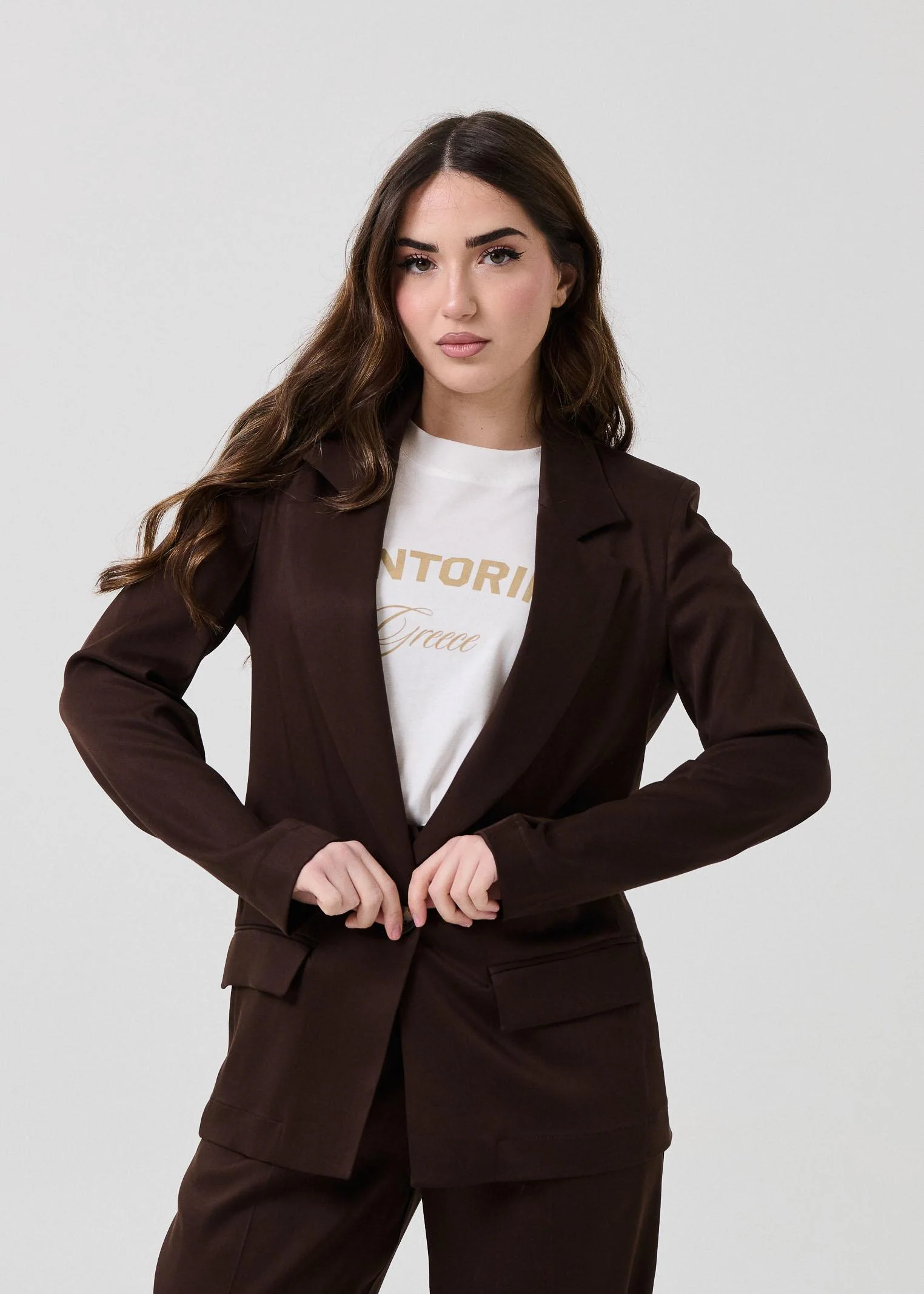 Giacca over Armoire cioccolato monopetto