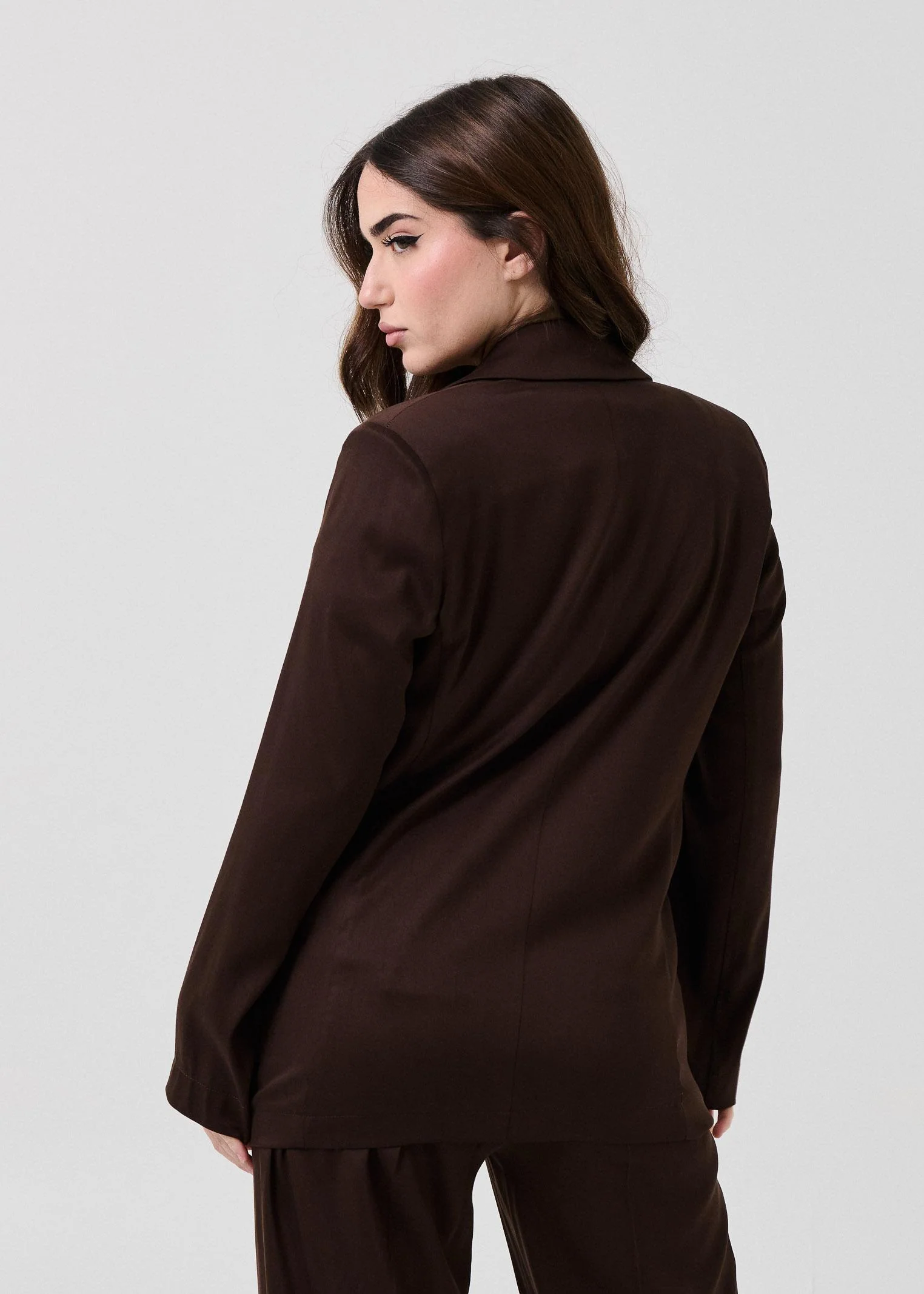 Giacca over Armoire cioccolato monopetto - Image 3