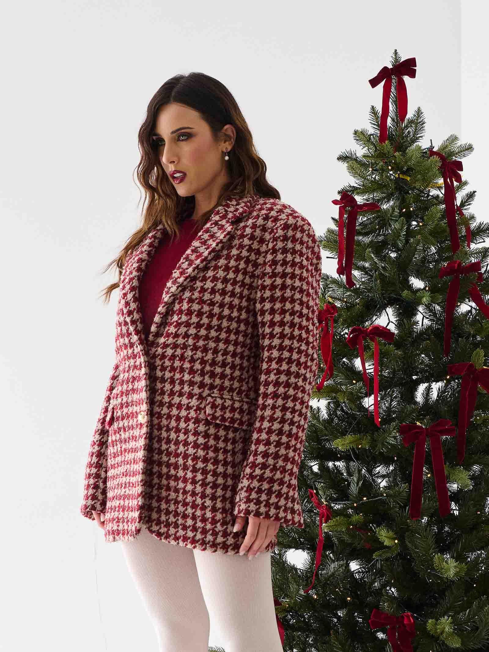 Giacca pied de poule Silence Limited rosso e beige - Image 5
