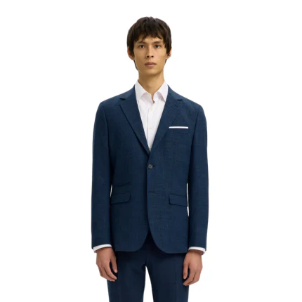 Giacca Selected blu navy con taschino sul petto - Image 2