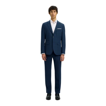 Giacca Selected blu navy con taschino sul petto - Image 3