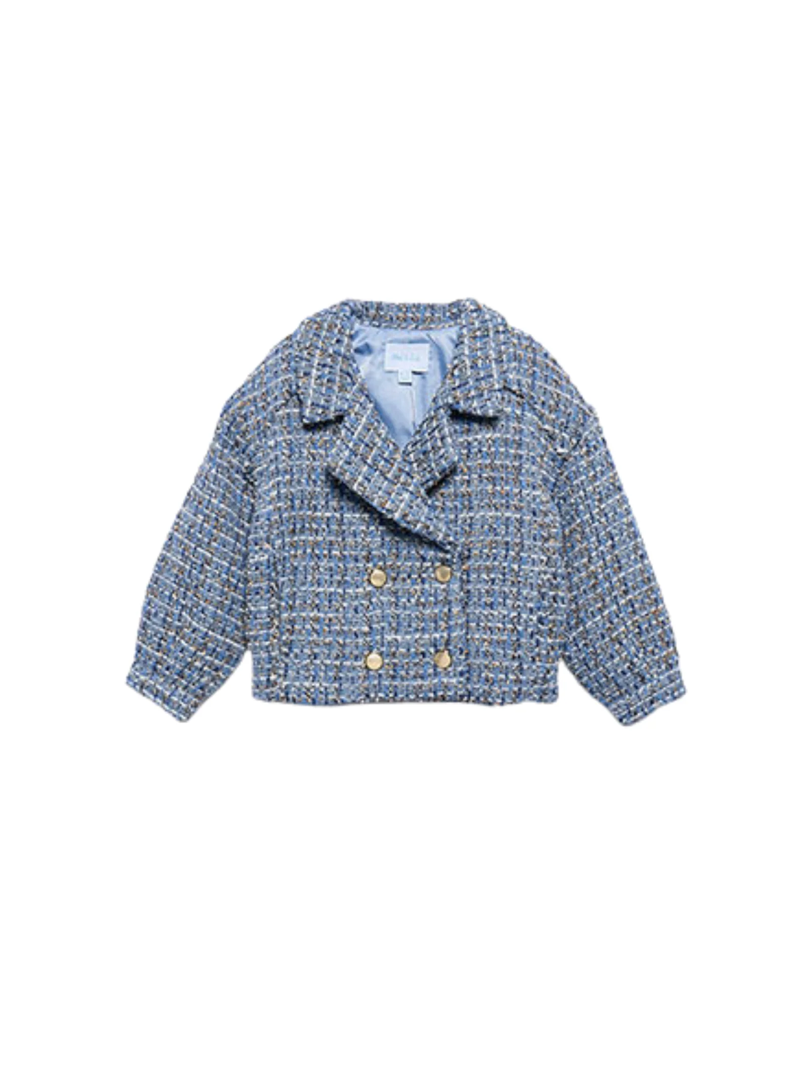 Giacca tweed doppio petto Abel & Lula azzurra