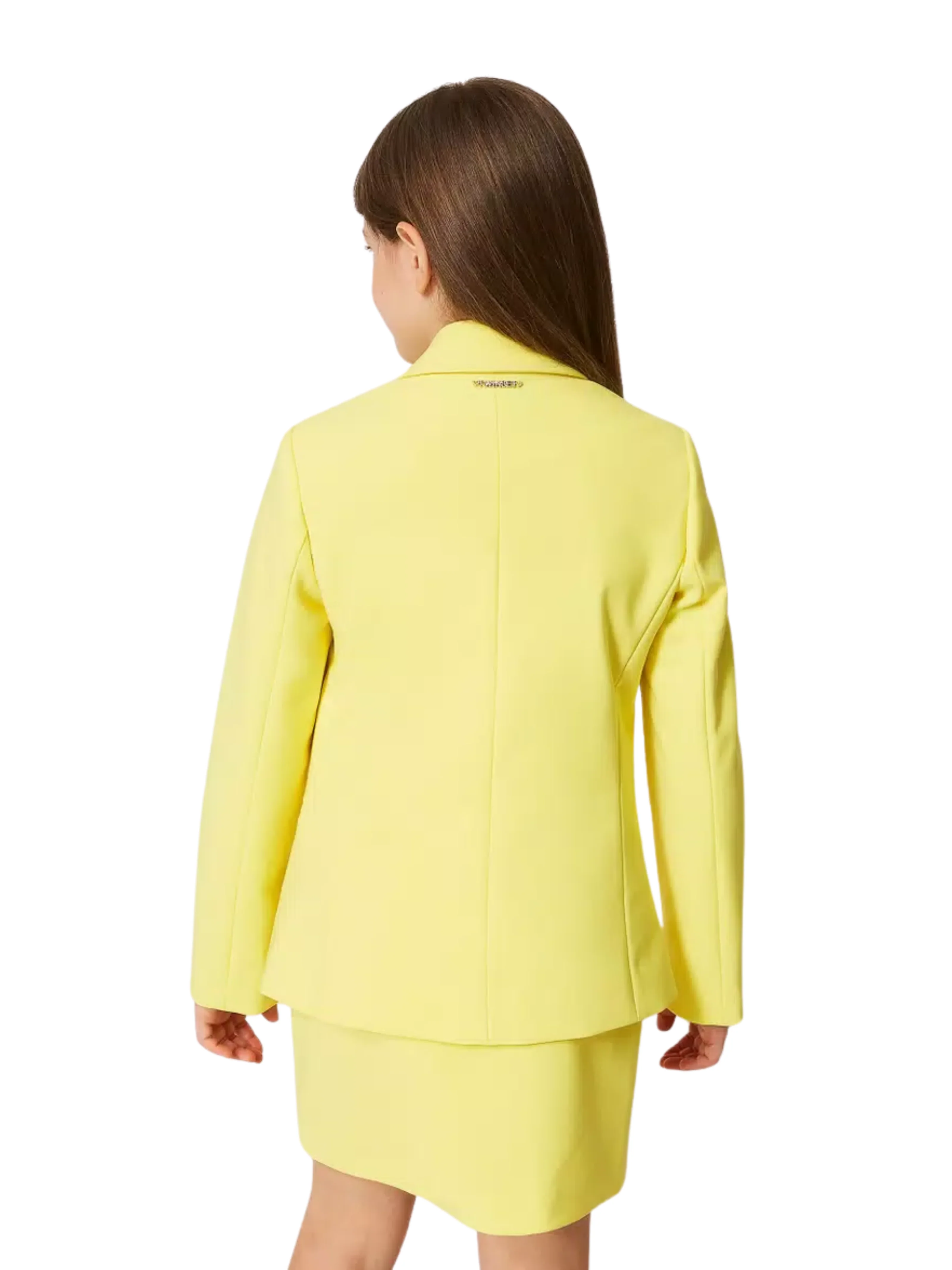 Giacca Twinset gialla in crêpe e duchesse - Image 7