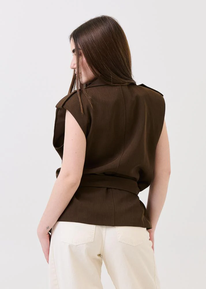 Gilet Haveone cioccolato con coulisse - Image 3