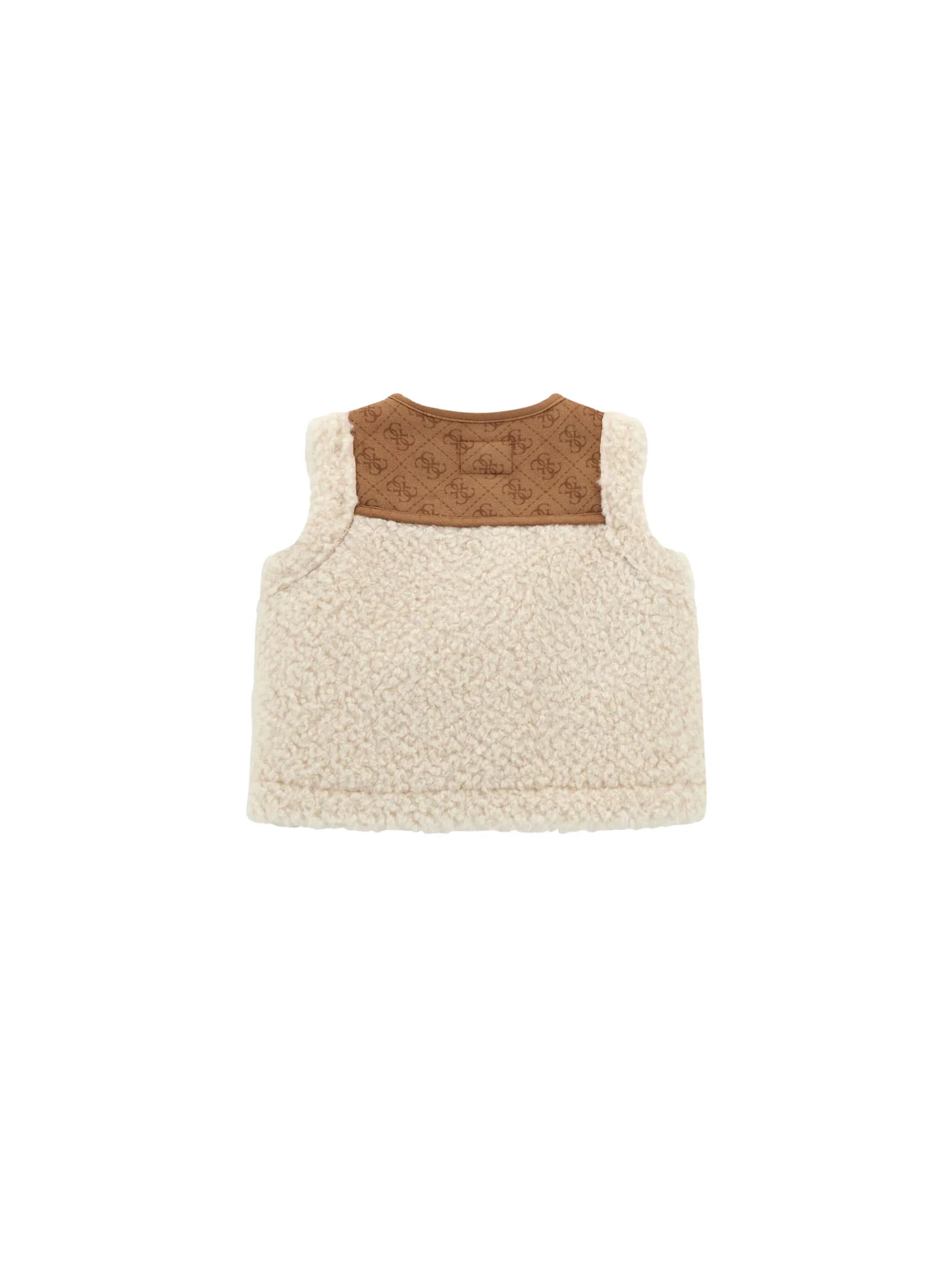 Gilet in ecopelle Guess panna con inserti marroni - Image 2