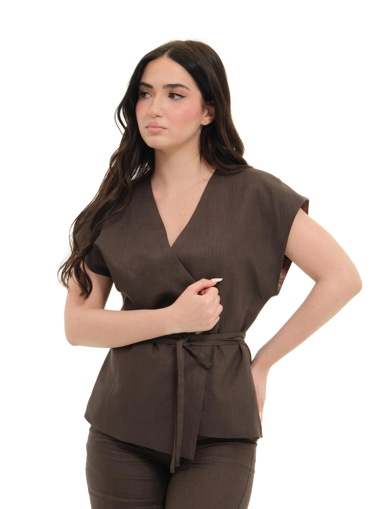 Gilet kimono Vicolo marrone - Image 2