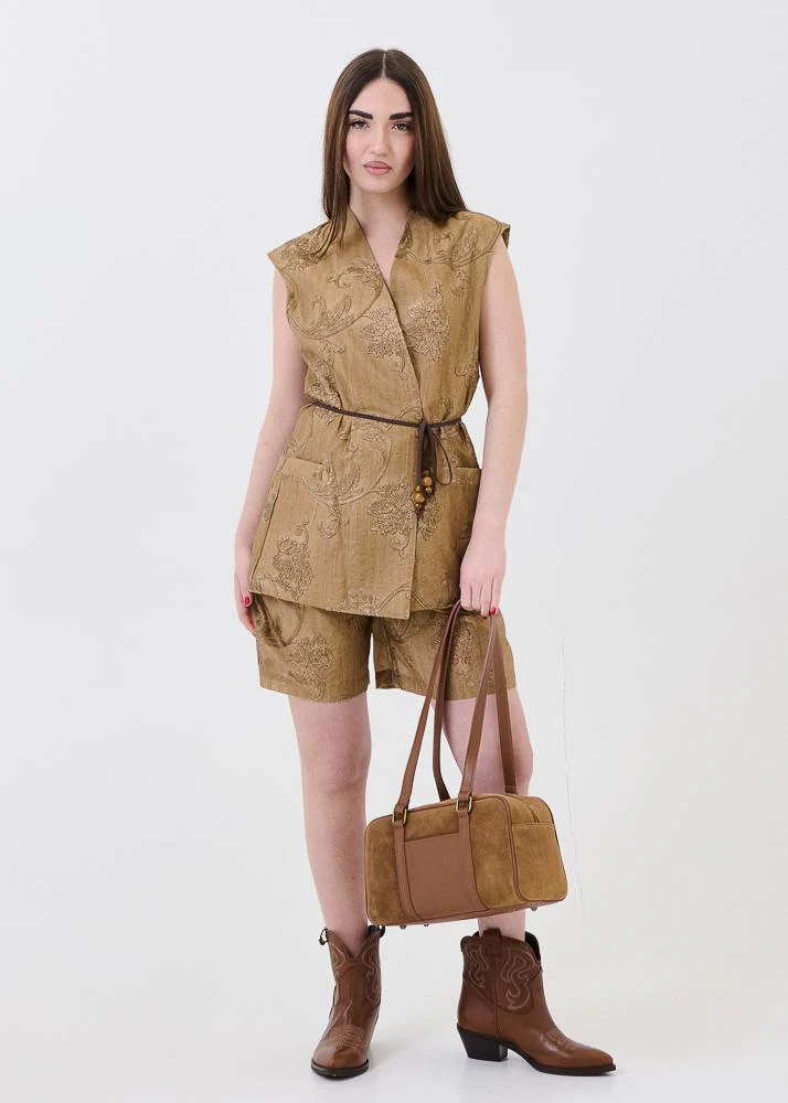 Gilet Souvenir marrone con ricami - Image 4
