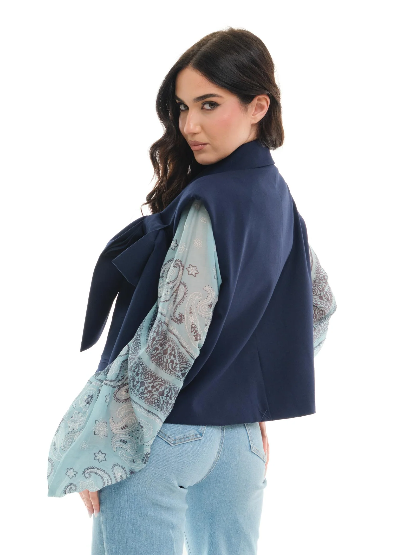 Gilet Vicolo blu con maxi fiocco - Image 3
