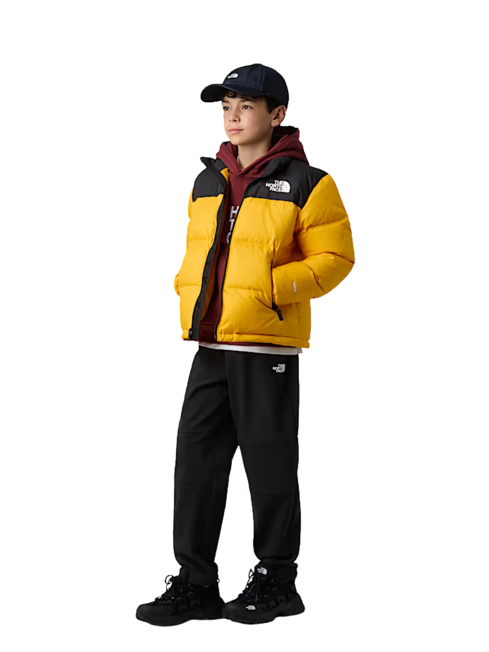 Giubbino "1996 retro nuptse" The North Face senape con dettagli neri - Image 3