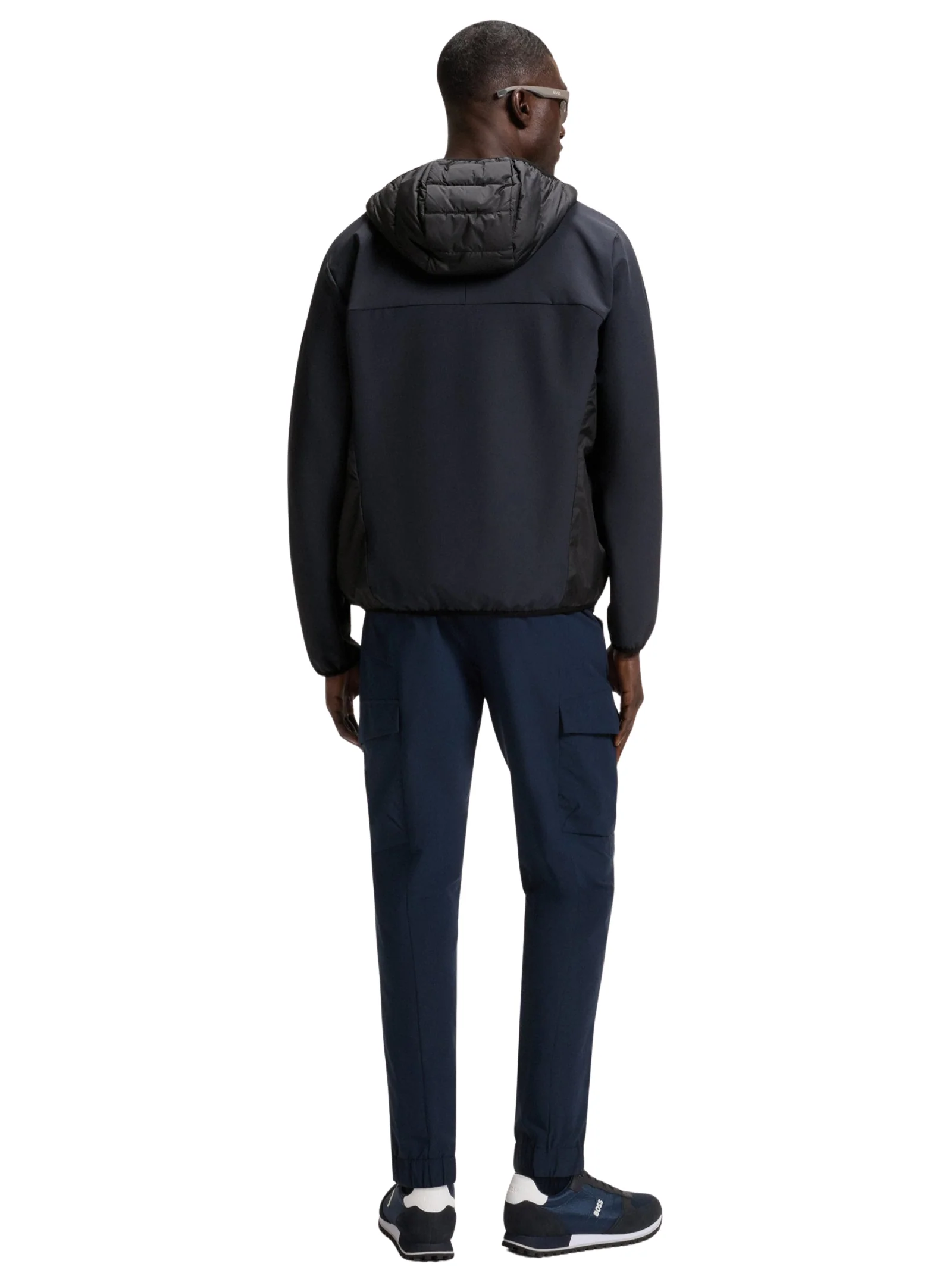 Giubbino Boss blu navy con inserti trapuntati - Image 4
