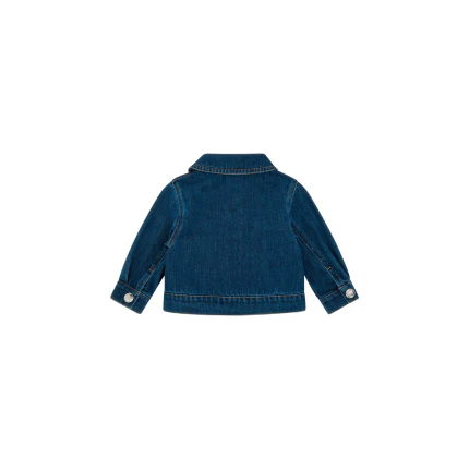 Giubbino di jeans Moschino blu con teddy iconico su taschino - Image 2
