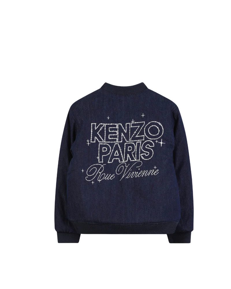 Giubbino double face Kenzo blu e arancione con stampa logo - Image 2
