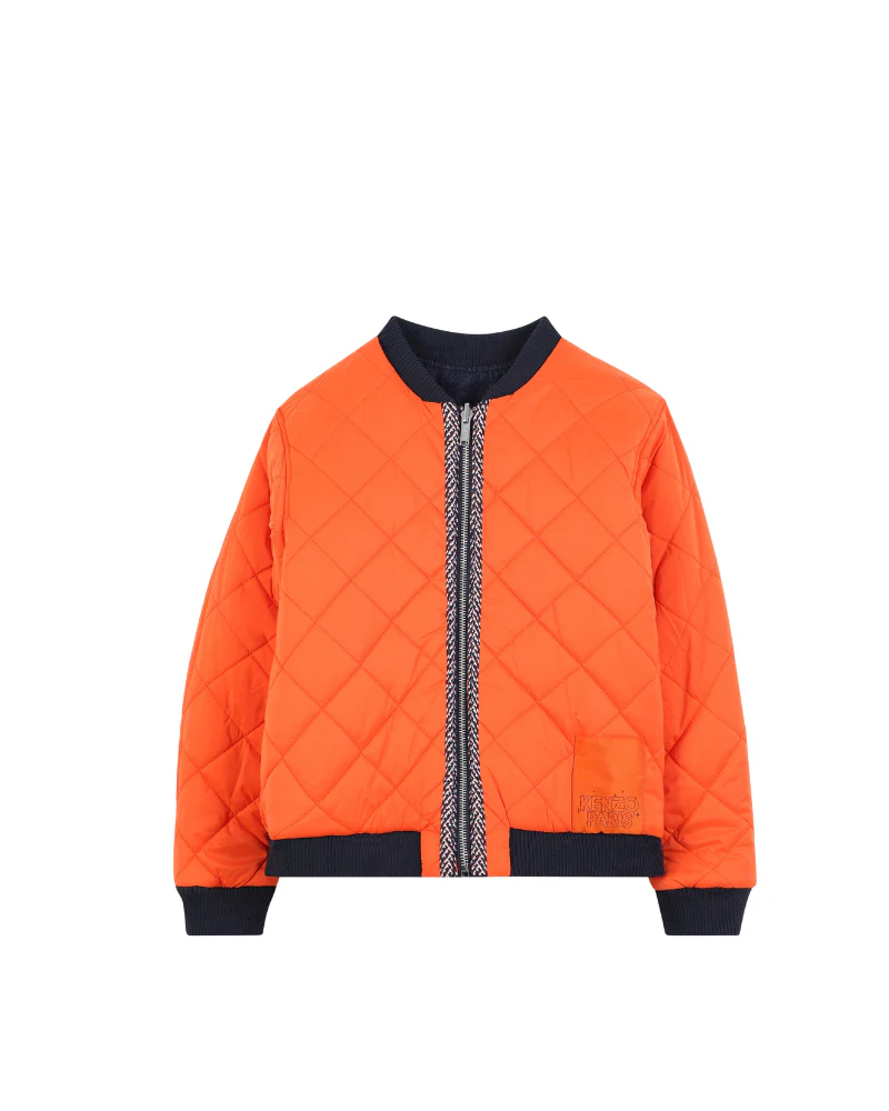 Giubbino double face Kenzo blu e arancione con stampa logo - Image 3