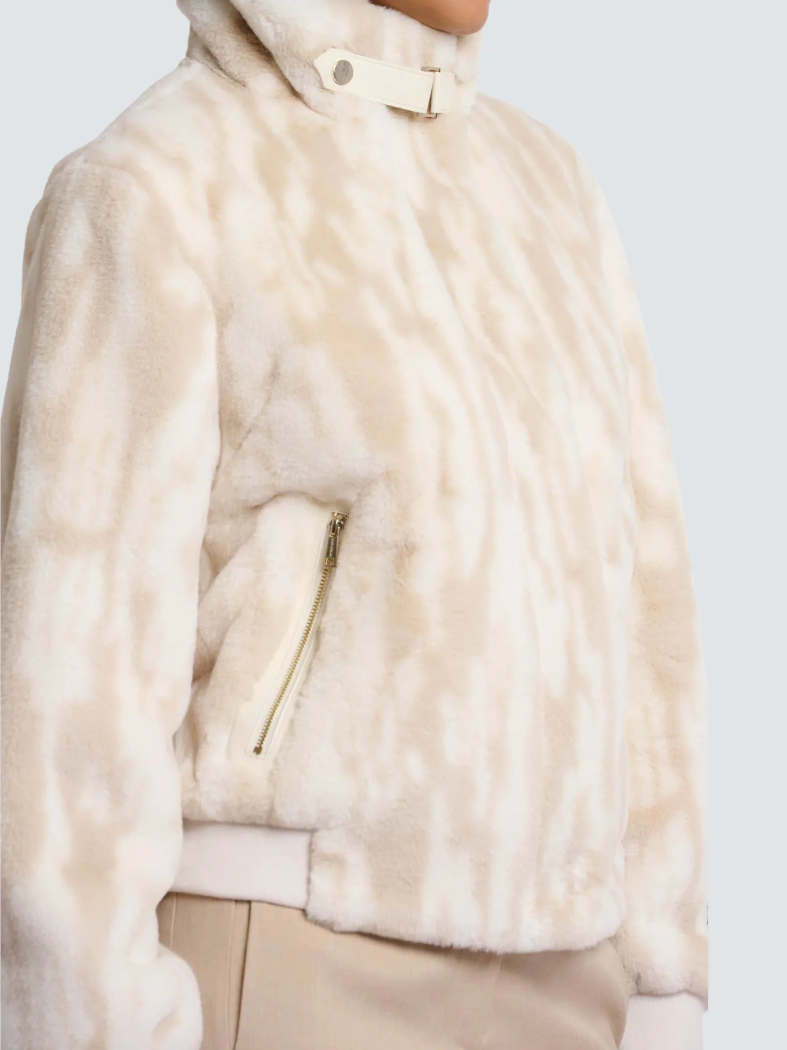 Giubbino in ecopelliccia "Ambra" Rino & Pelle beige - Image 3