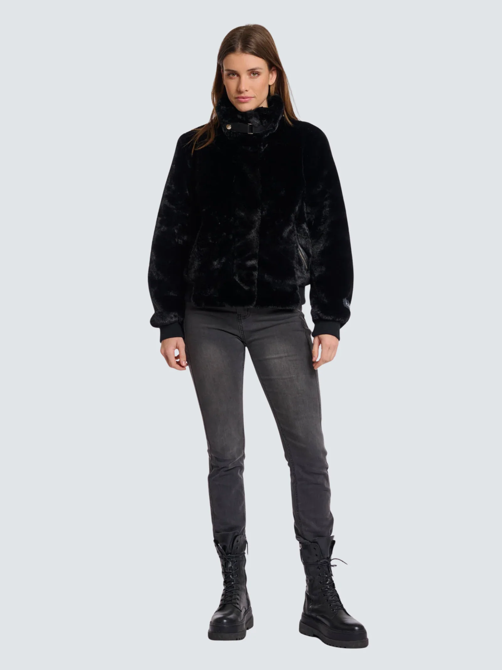 Giubbino in ecopelliccia "Ambra" Rino & Pelle nero - Image 4