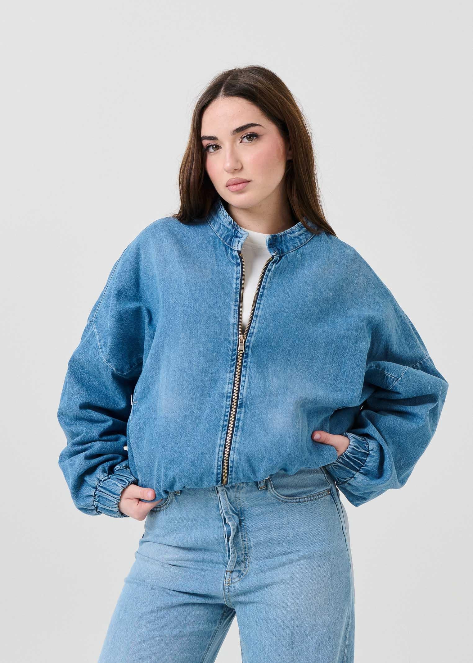 Giubbino in jeans Haveone blu