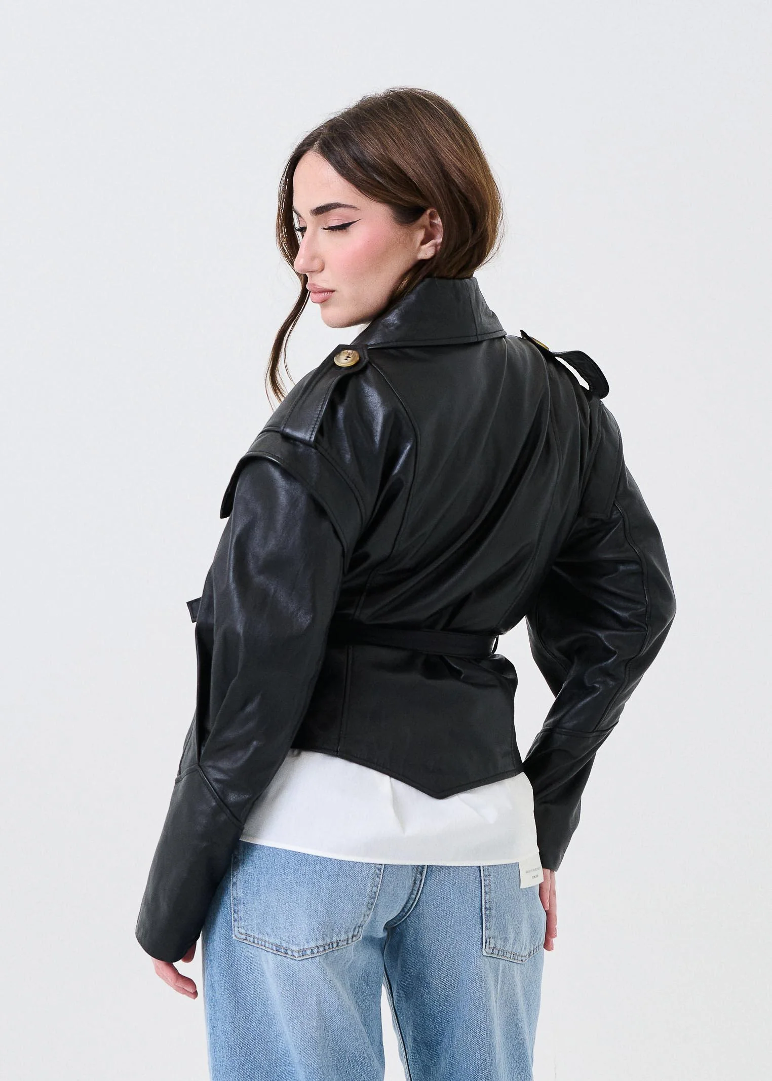 Giubbino in pelle Vicolo nero - Image 3