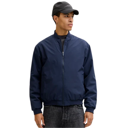 Giubbino Jack & Jones blu navy con colletto a costine - Image 2
