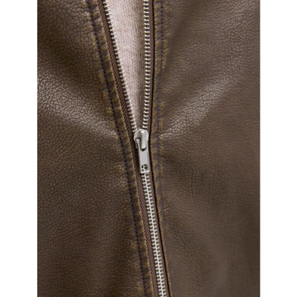 Giubbino Jack & Jones marrone cioccolato in ecopelle - Image 4