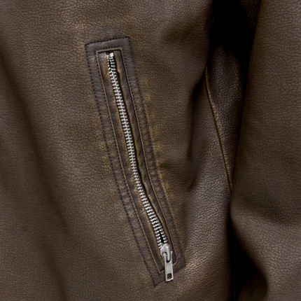 Giubbino Jack & Jones marrone cioccolato in ecopelle - Image 5