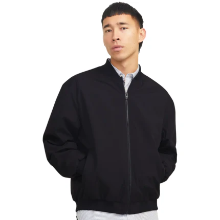 Giubbino Jack & Jones nero con colletto a costine - Image 2