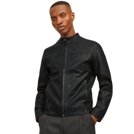Giubbino Jack & Jones nero in ecopelle - Image 3