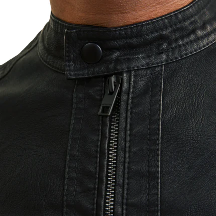 Giubbino Jack & Jones nero in ecopelle - Image 4