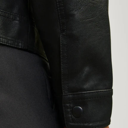 Giubbino Jack & Jones nero in ecopelle - Image 5