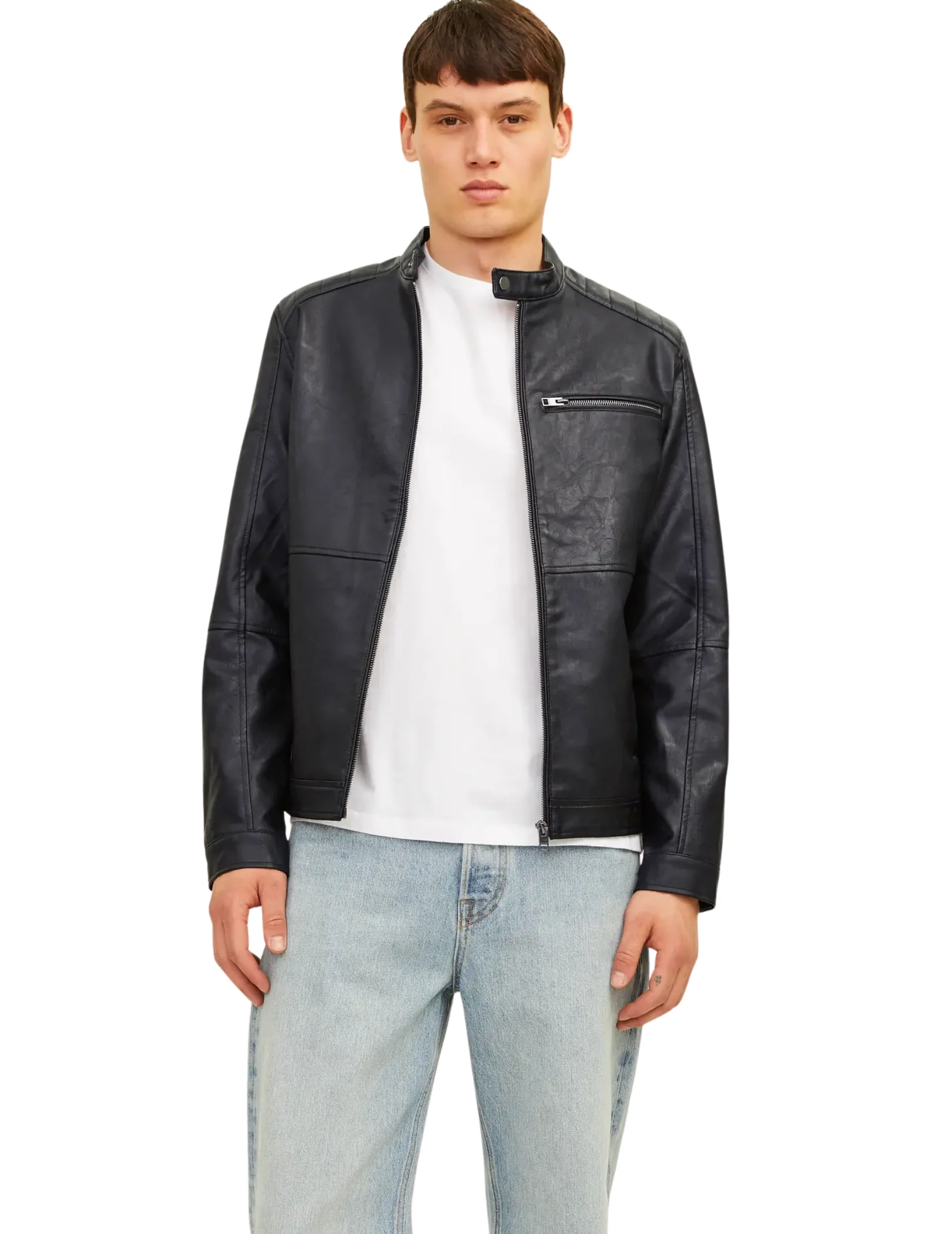 Giubbino Jack & Jones nero in ecopelle - Image 2