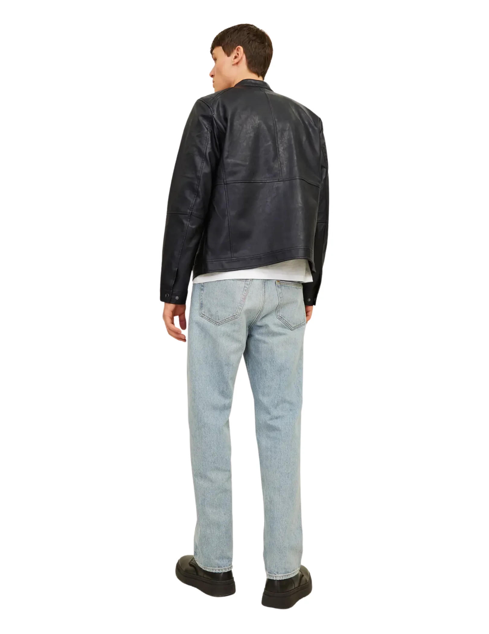 Giubbino Jack & Jones nero in ecopelle - Image 3
