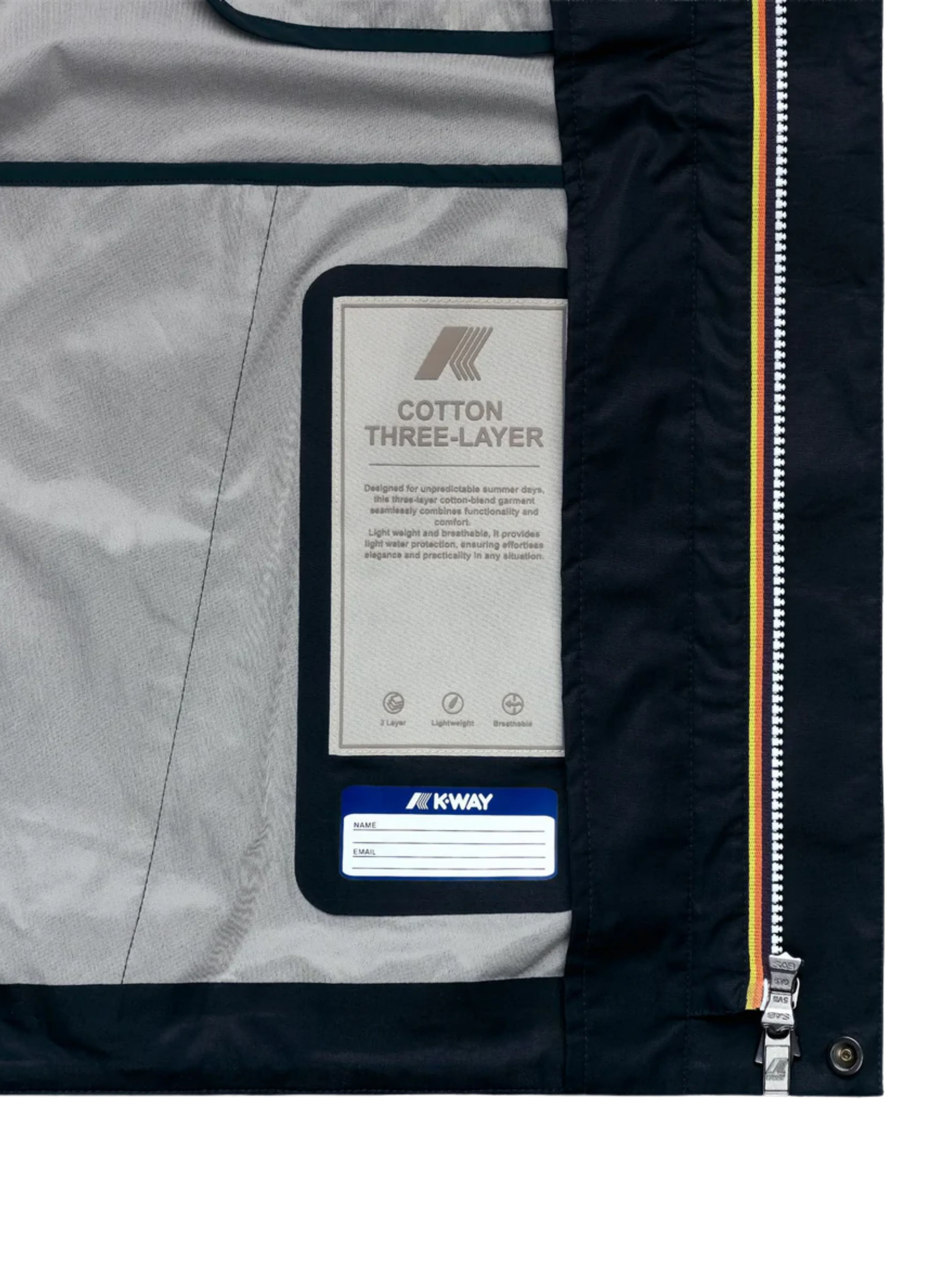 Giubbino "Jacko Cotton 3Layers" K-Way blu depth - Image 6