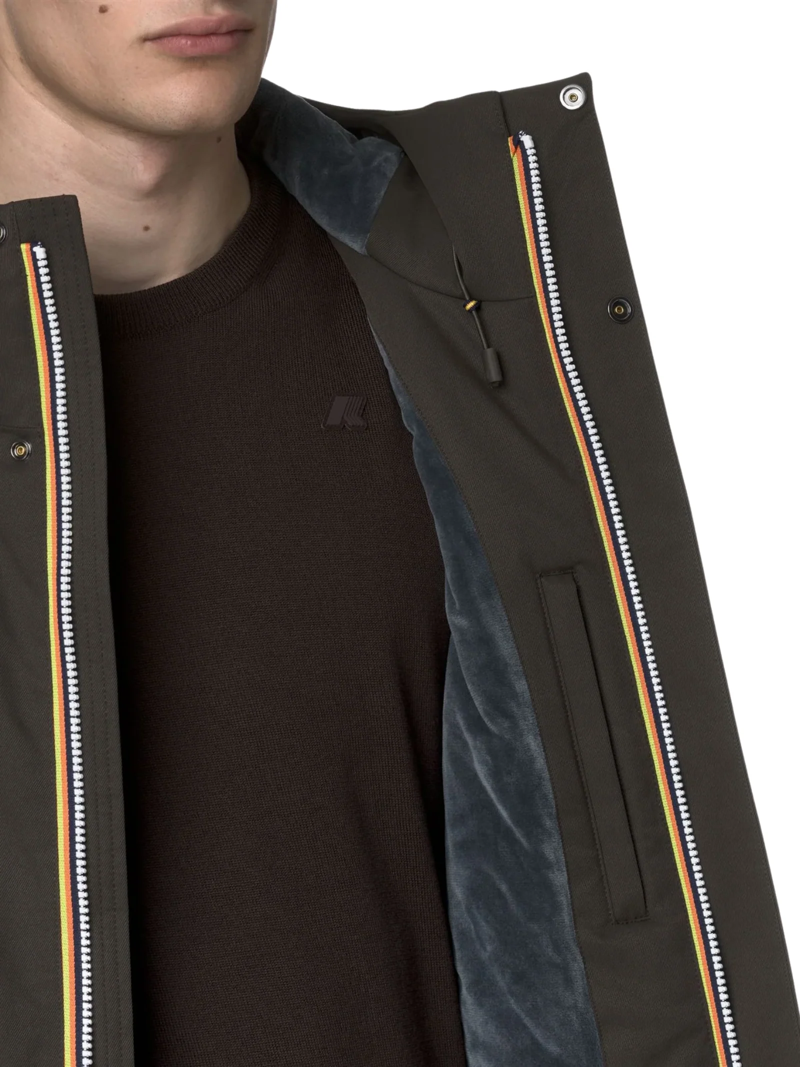 Giubbino "Jarno Twill Marmotta" K-Way nero oliva - Image 5