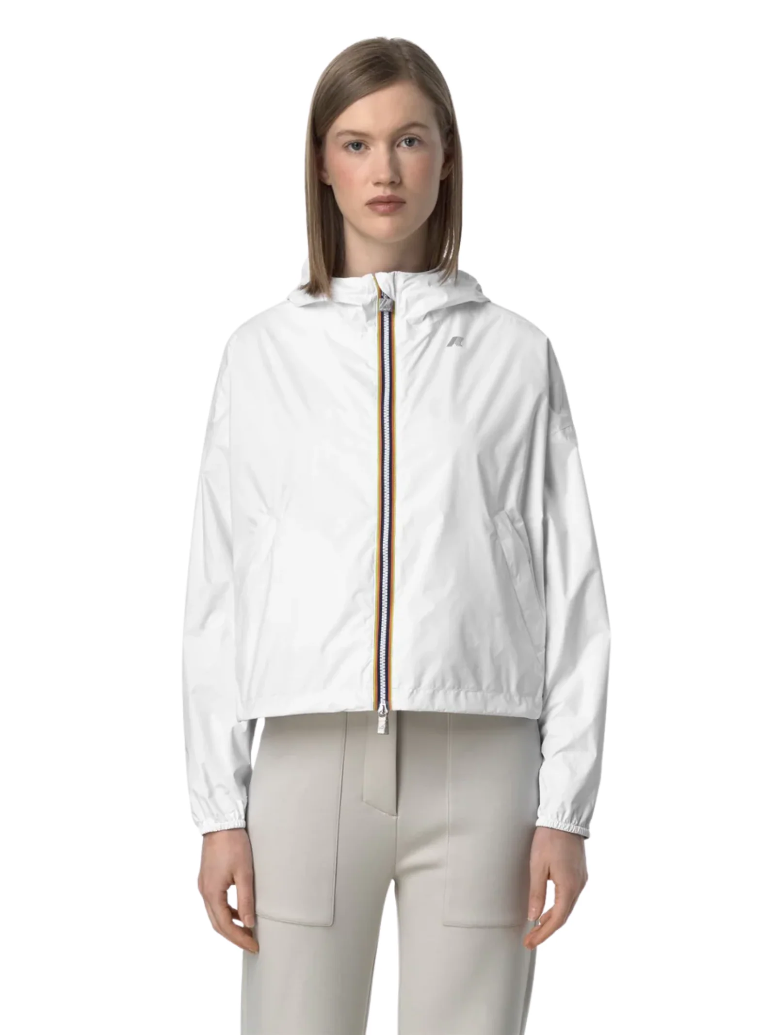 Giubbino "Laurette Plus.2 Reversibile" K-Way bianco e beige - Image 4