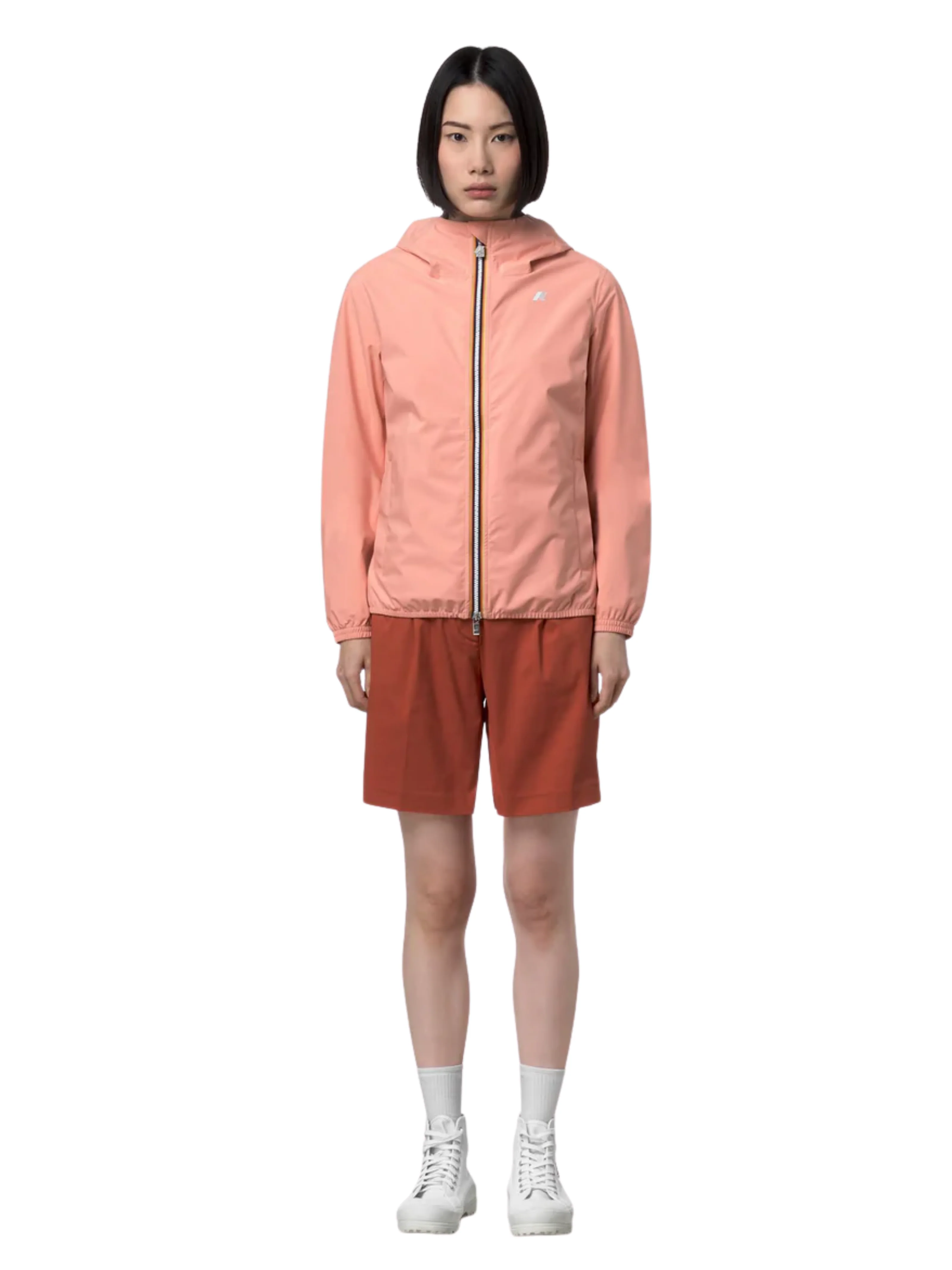 Giubbino "Lil 2.0 Strech Poly Jersey" K-Way rosa pesca - Image 2