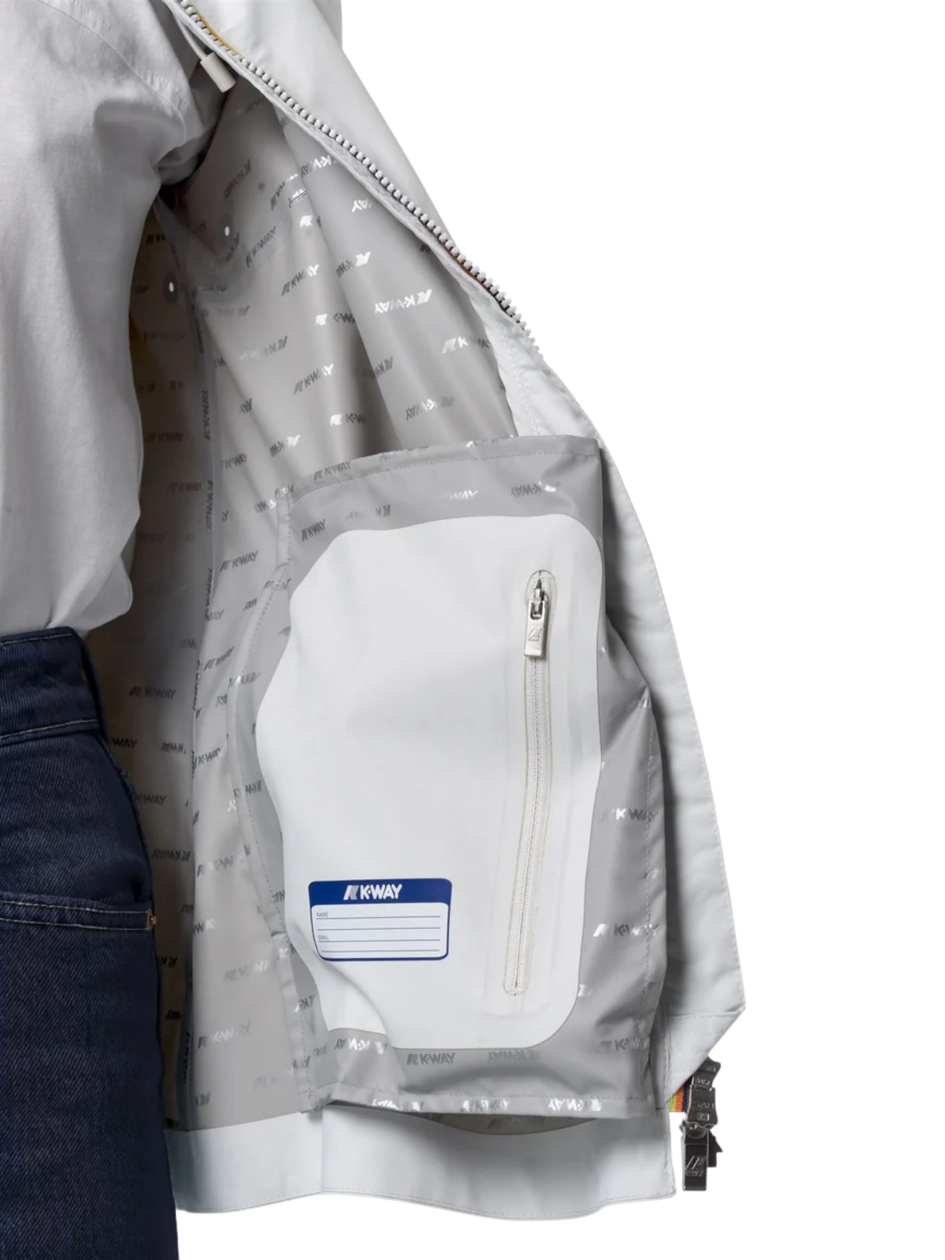 Giubbino "Marguerite Stretch Dot" K-Way bianco - Image 3