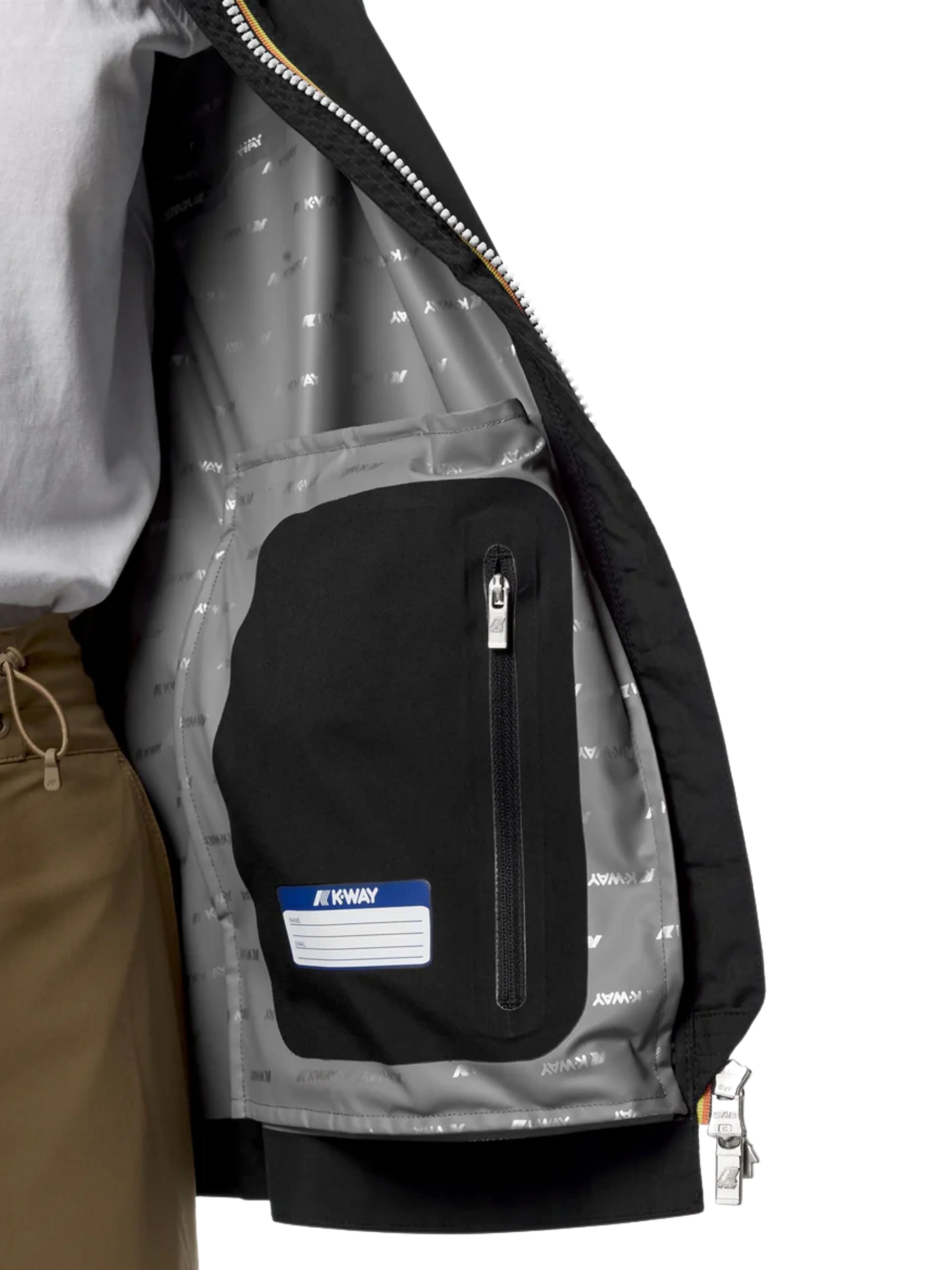 Giubbino "Marguerite Stretch Dot" K-Way nero - Image 3