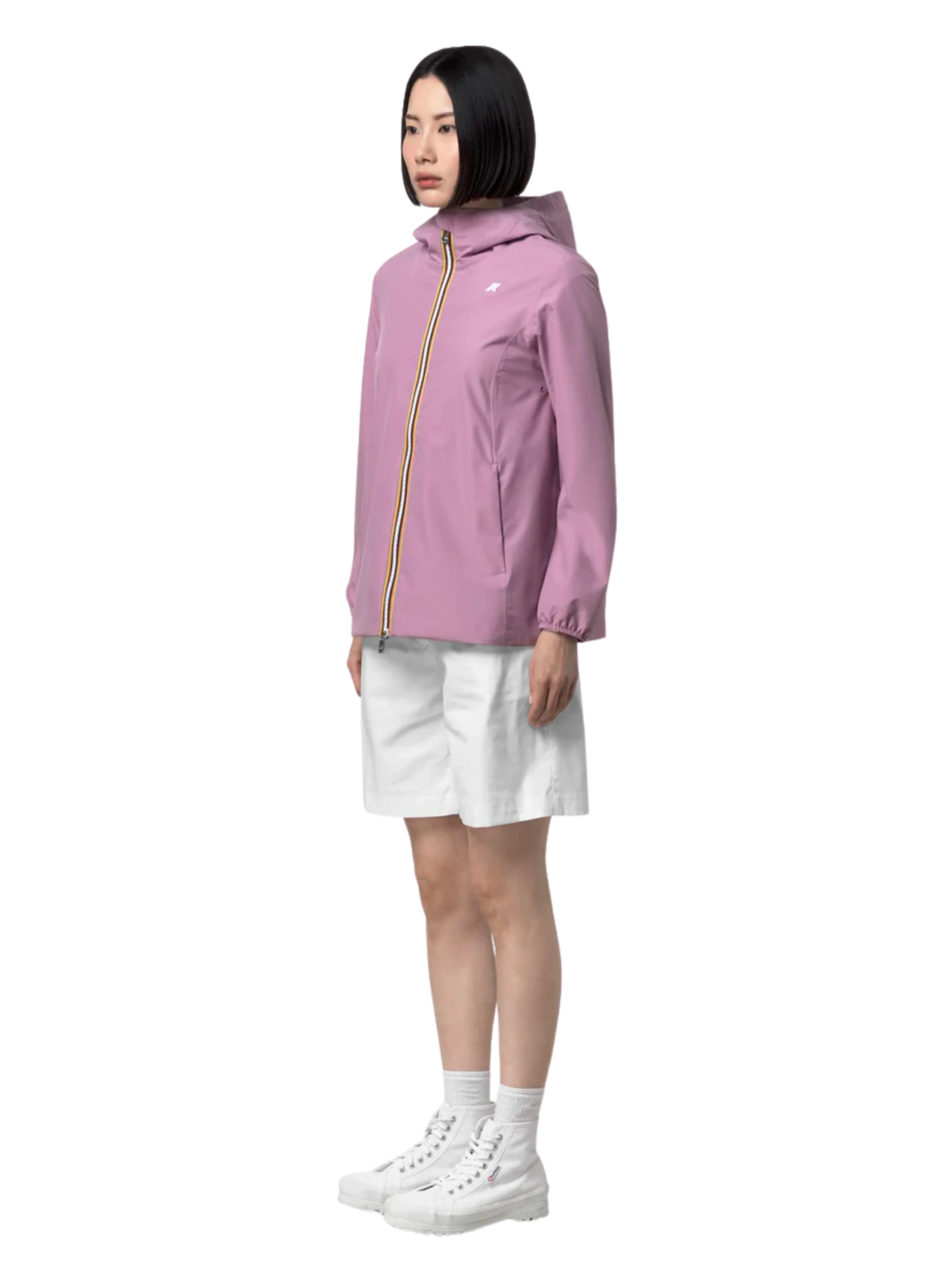 Giubbino "Marguerite Stretch Poly Jersey" K-Way rosa - Image 4