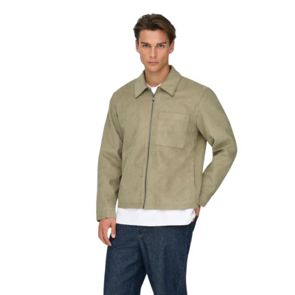 Giubbino Only & Sons verde con tascone sul petto - Image 3