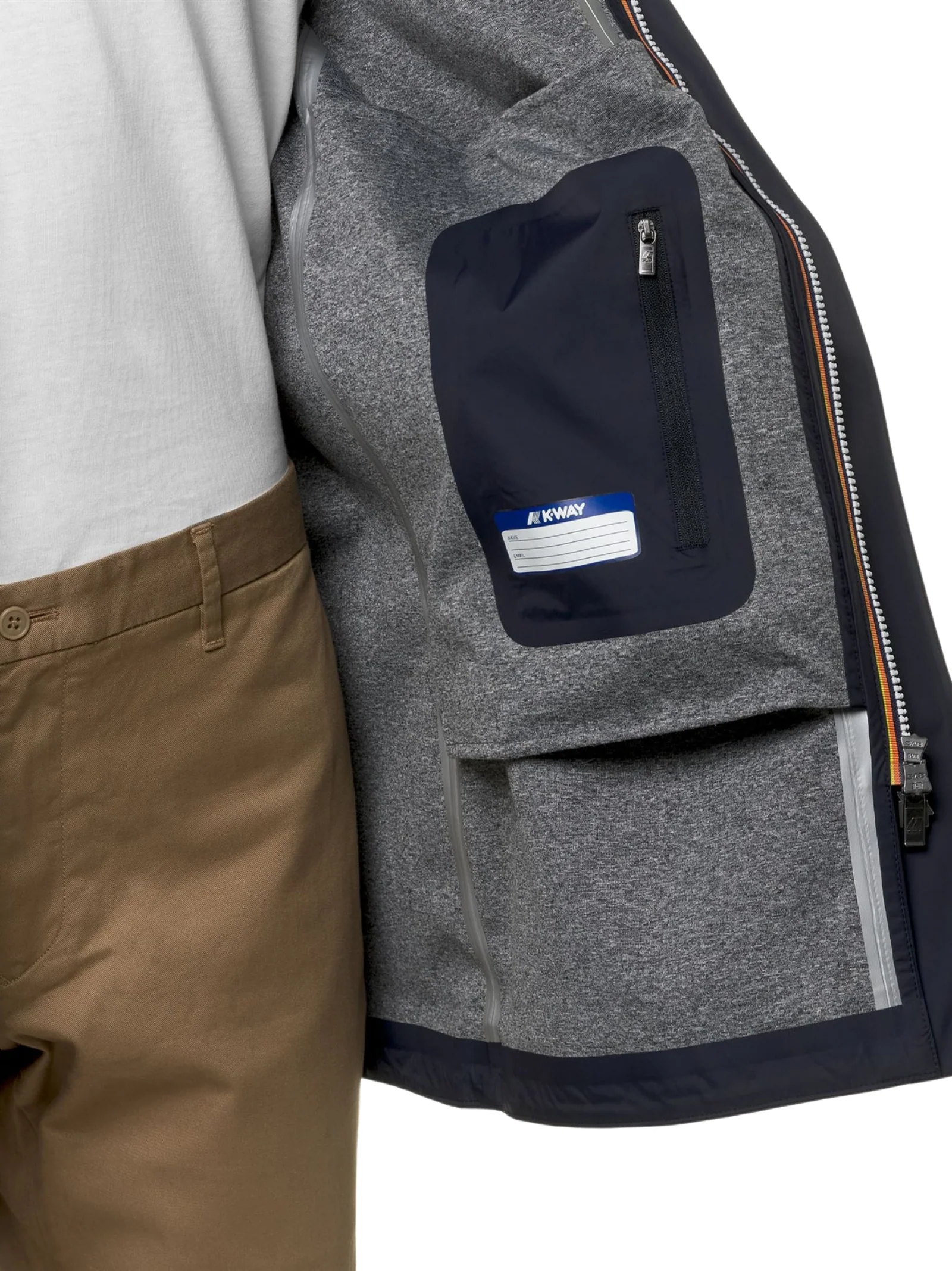 Giubbino "Tommy Bonded Jersey" K-Way blu depth - Image 5