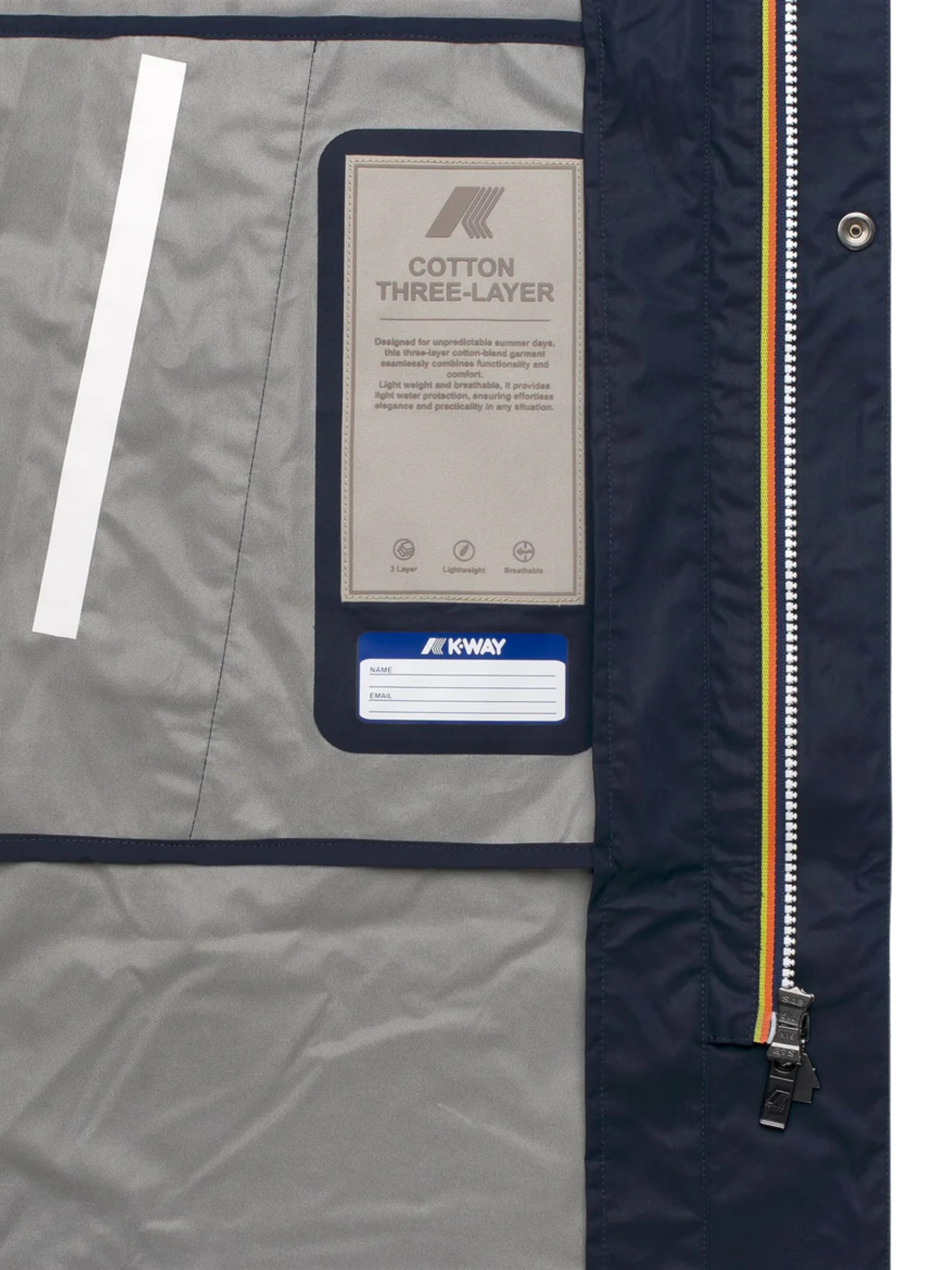 Giubbino "Tommy Cotton 3 Layers" K-Way blu depth - Image 6