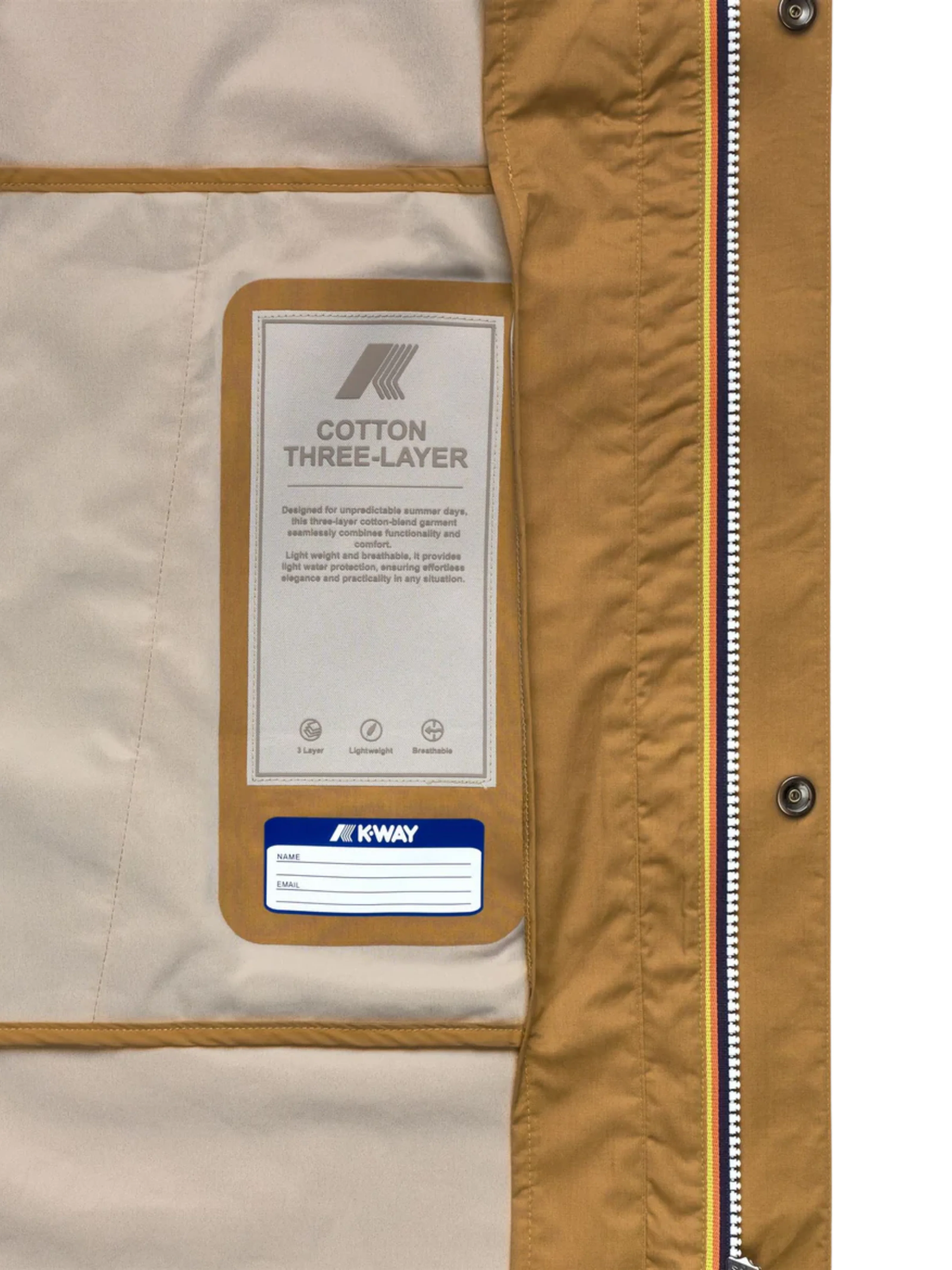 Giubbino "Tommy Cotton 3 Layers" K-Way marrone - Image 6