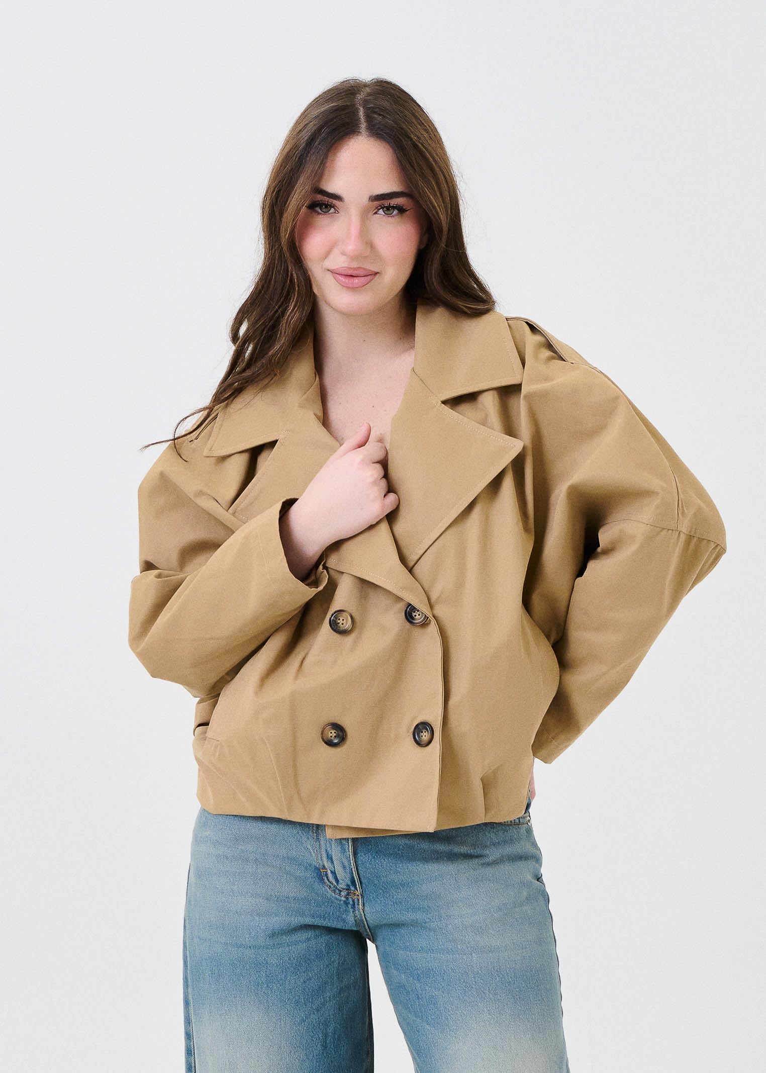 Giubbino trench corto Haveone beige - Image 3