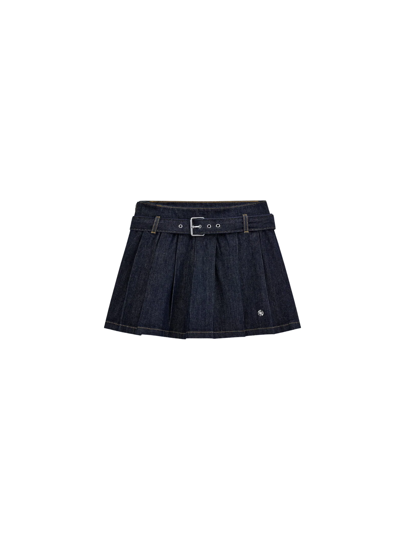 Gonna a pieghe Guess blu scuro con cintura