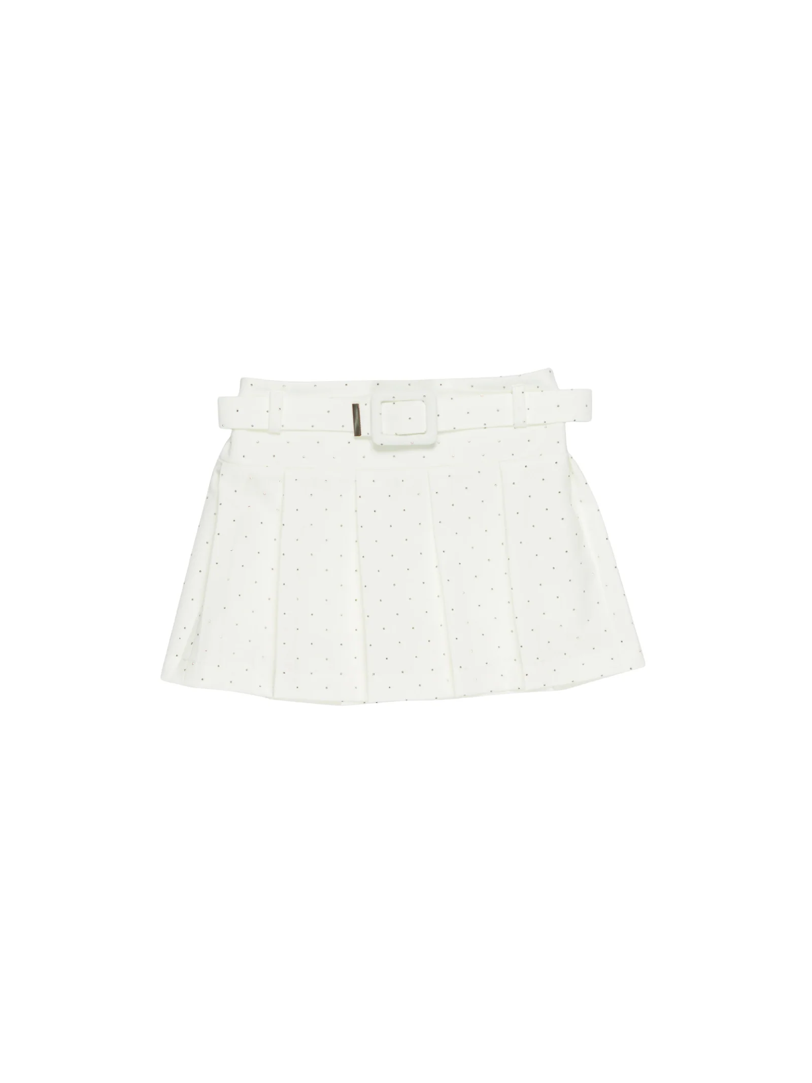 Gonna a pieghe Lulù by Miss Grant bianco latte con strass