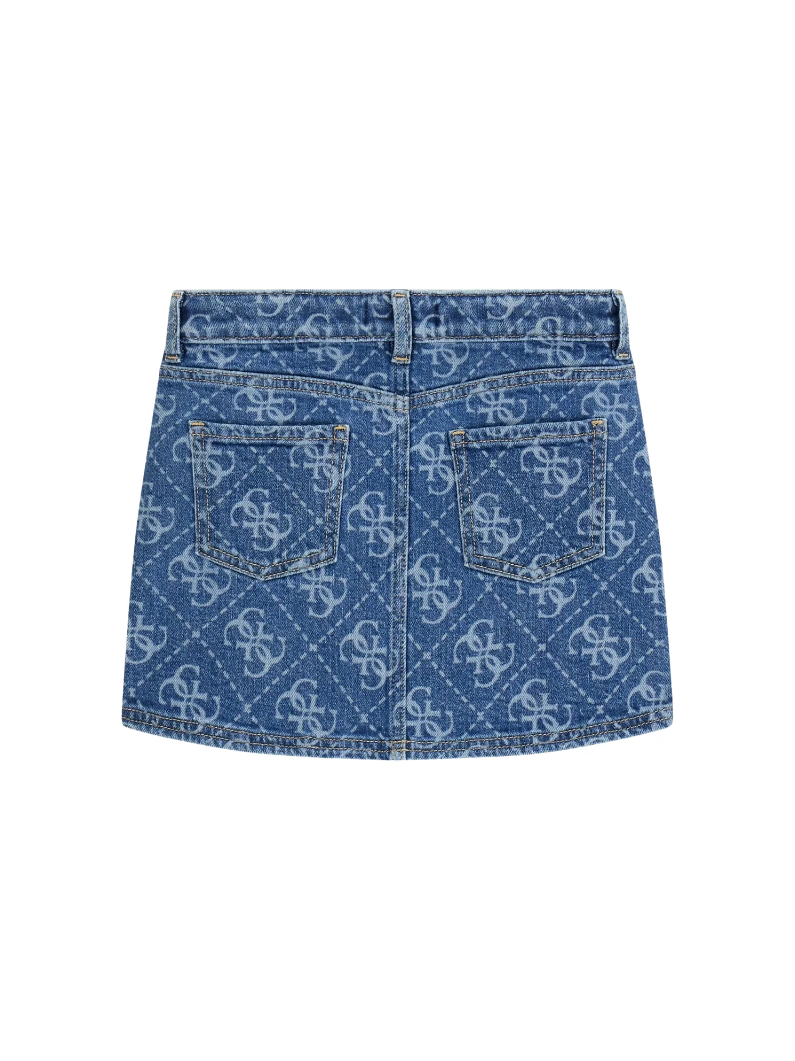 Gonna di jeans Guess blu con logo 4G all over - Image 2
