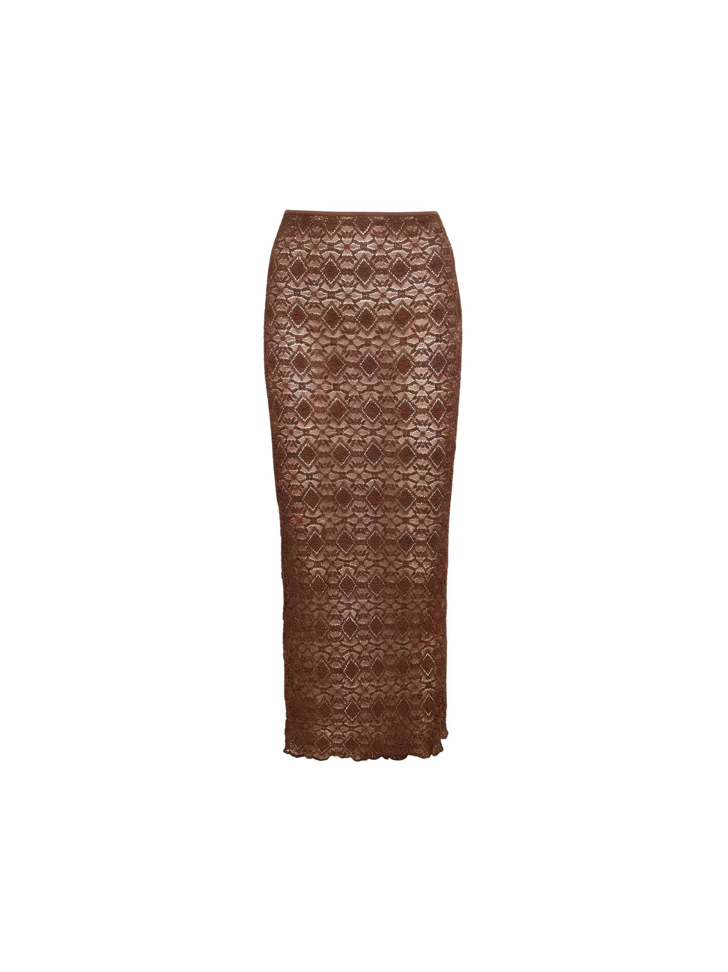 Gonna lunga Fk marrone in pizzo - Image 3